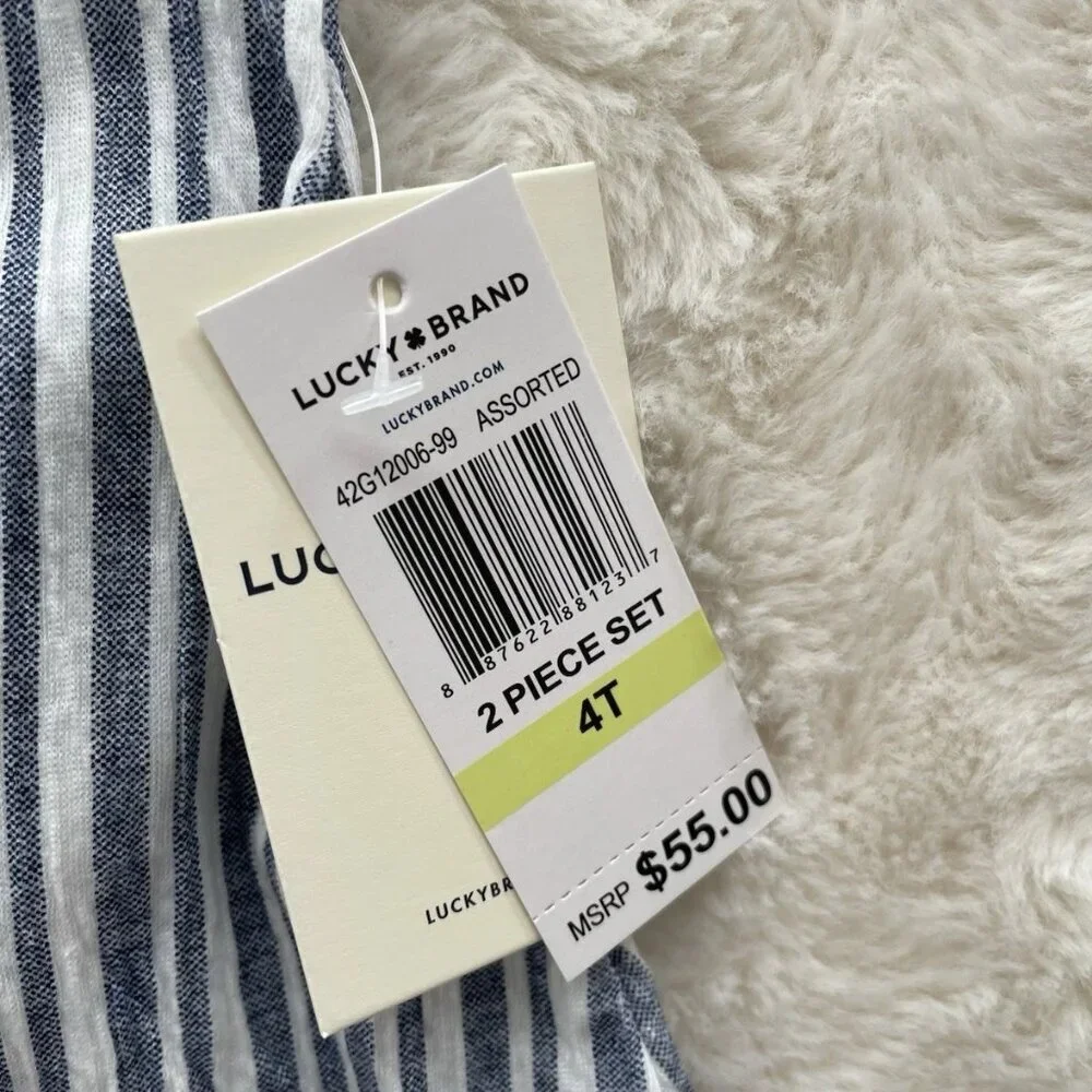 SALE! NEW Lucky Brand Girls Blue Ruffle Tank and Blue Leggings Set - 4T NWT